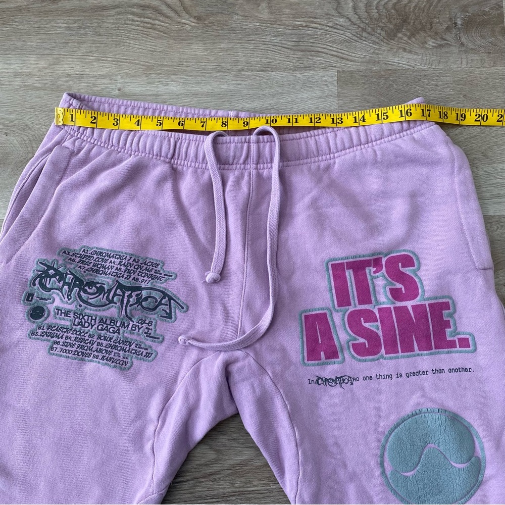 Lady Gaga IT’S A SINE Pink Sweatpants Merch Concert Chromatica Size Large - Picture 7 of 10